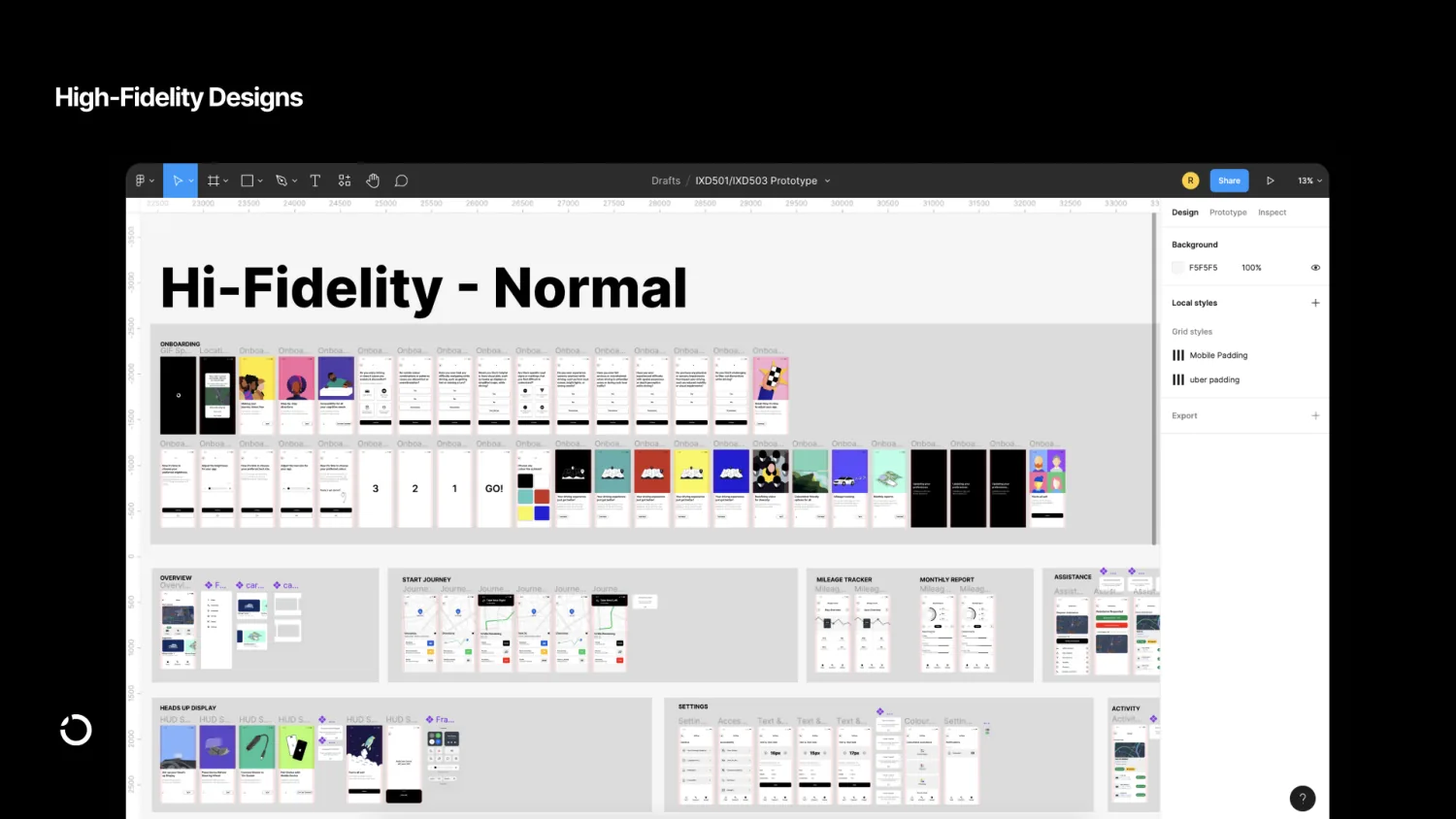 High-fidelity designs of the orbit app, in the normal and colourblind-friendly versions